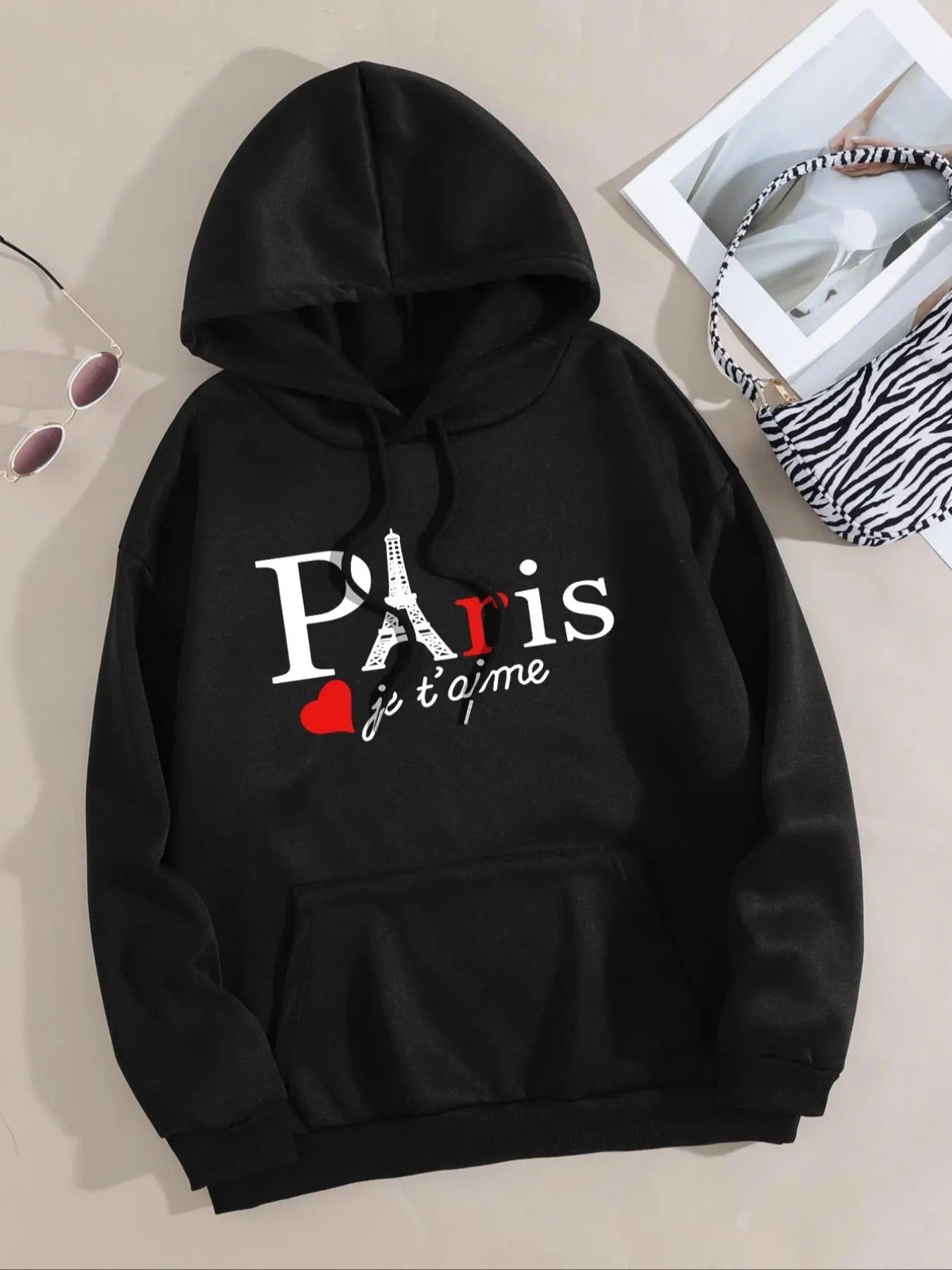 Letter Print Drop Shoulder Drawstring Warm Casual - Adult & Kids T-Shirts, Sweatshirts & Hoodies apparel design preview 1