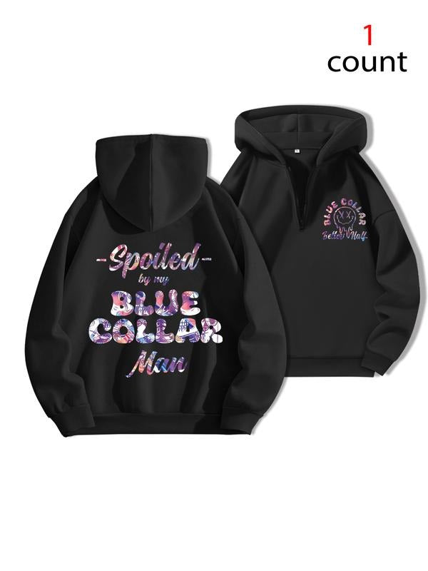 Letter Print Drop Shoulder Casual Loose Fit Thick - Adult & Kids T-Shirts, Sweatshirts & Hoodies apparel design preview 1