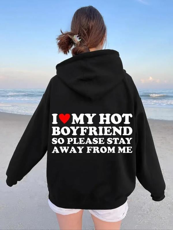 Letter Print Drop Shoulder Casual Drawstring Kangaroo - Adult & Kids T-Shirts, Sweatshirts & Hoodies apparel design preview 1