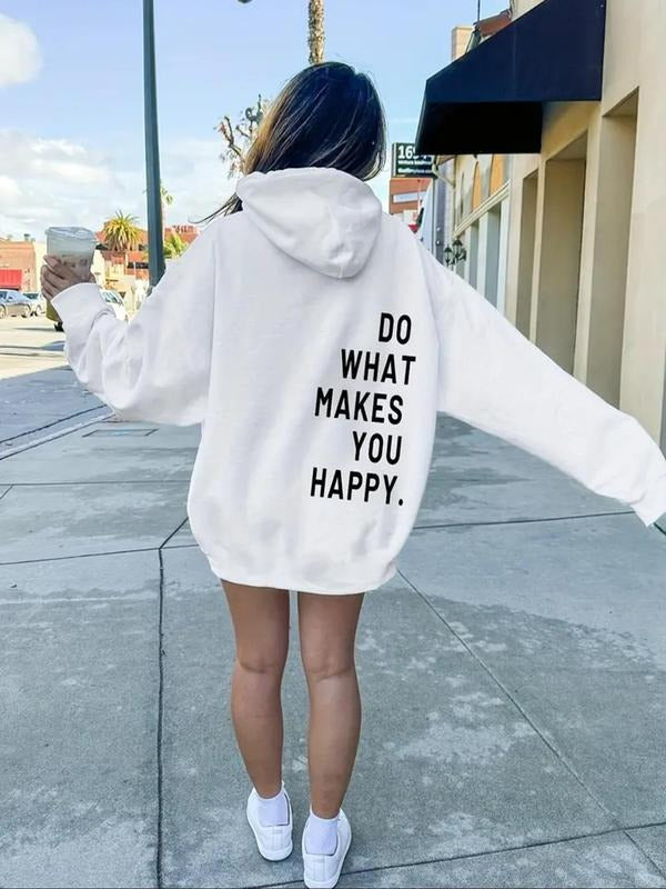 Letter Print Drop Shoulder Casual Drawstring Pocket - Adult & Kids T-Shirts, Sweatshirts & Hoodies apparel design preview 1