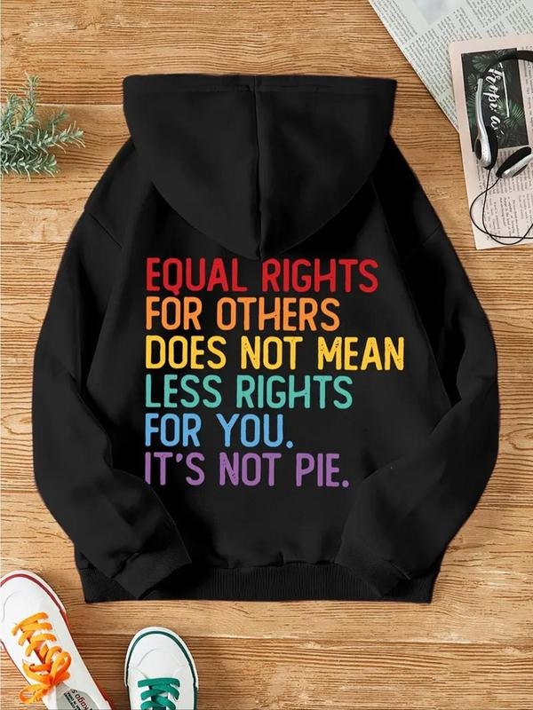 Letter Print Drop Shoulder Casual Drawstring Pocket - Adult & Kids T-Shirts, Sweatshirts & Hoodies apparel design preview 1