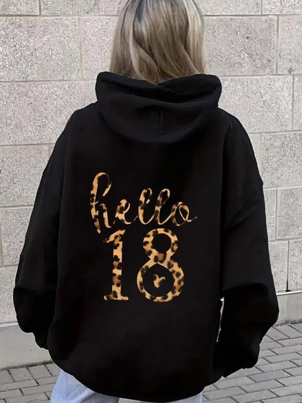 Letter Print Drop Shoulder Casual Drawstring Pocket - Adult & Kids T-Shirts, Sweatshirts & Hoodies apparel design preview 1