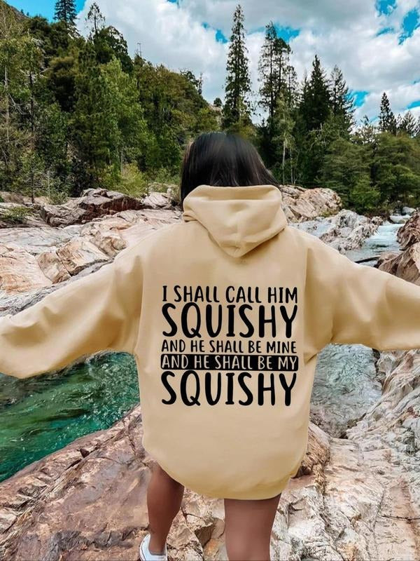 Letter Print Drop Shoulder Drawstring Pocket Hooded - Adult & Kids T-Shirts, Sweatshirts & Hoodies apparel design preview 1