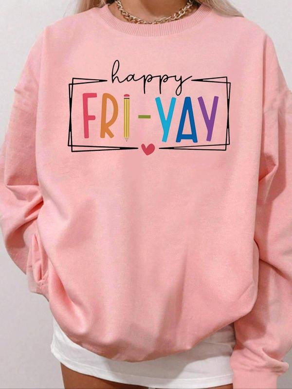 Letter Print Drop Shoulder Casual Crew Neck Daily - Adult & Kids T-Shirts, Sweatshirts & Hoodies apparel design preview 1