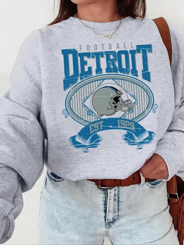 Letter Print Drop Shoulder 2024 New Casual Round Neck - Adult & Kids T-Shirts, Sweatshirts & Hoodies apparel design preview 1