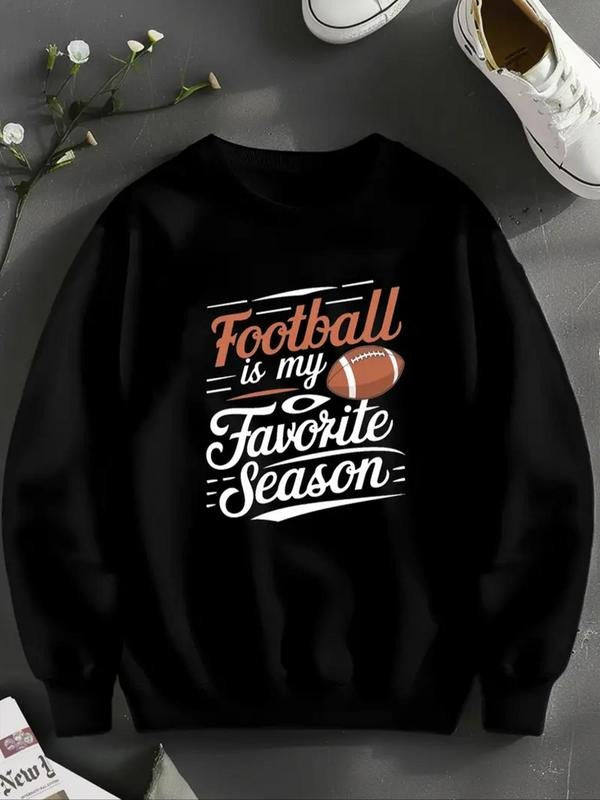 Letter Print Drop Shoulder Casual Round Neck Fall - Adult & Kids T-Shirts, Sweatshirts & Hoodies apparel design preview 1