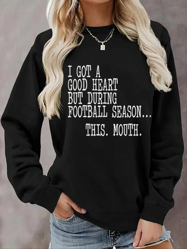 Letter Print Drop Shoulder Casual Round Neck Fall - Adult & Kids T-Shirts, Sweatshirts & Hoodies apparel design preview 1