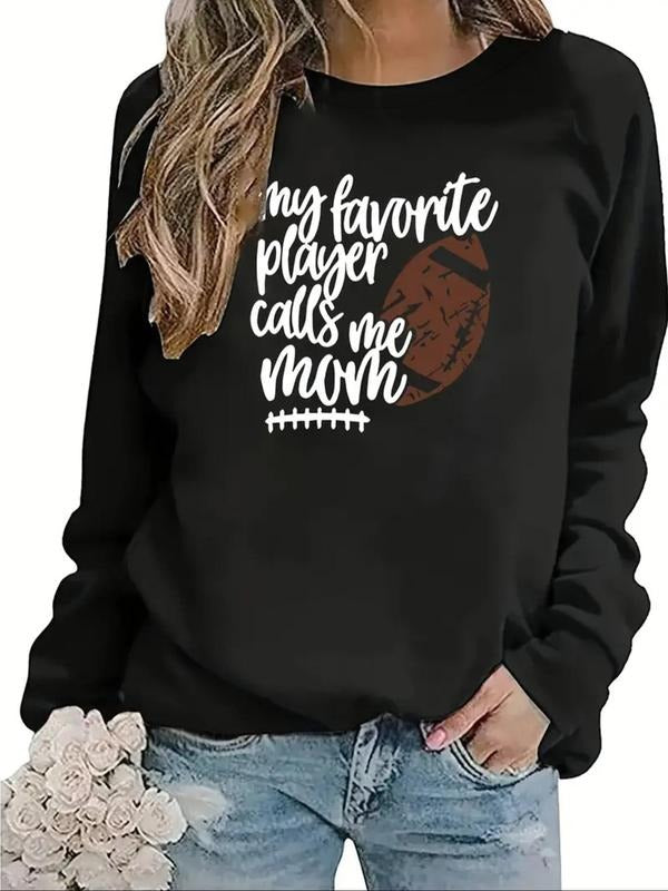 Letter Print Drop Shoulder Casual Round Neck Fall - Adult & Kids T-Shirts, Sweatshirts & Hoodies apparel design preview 1