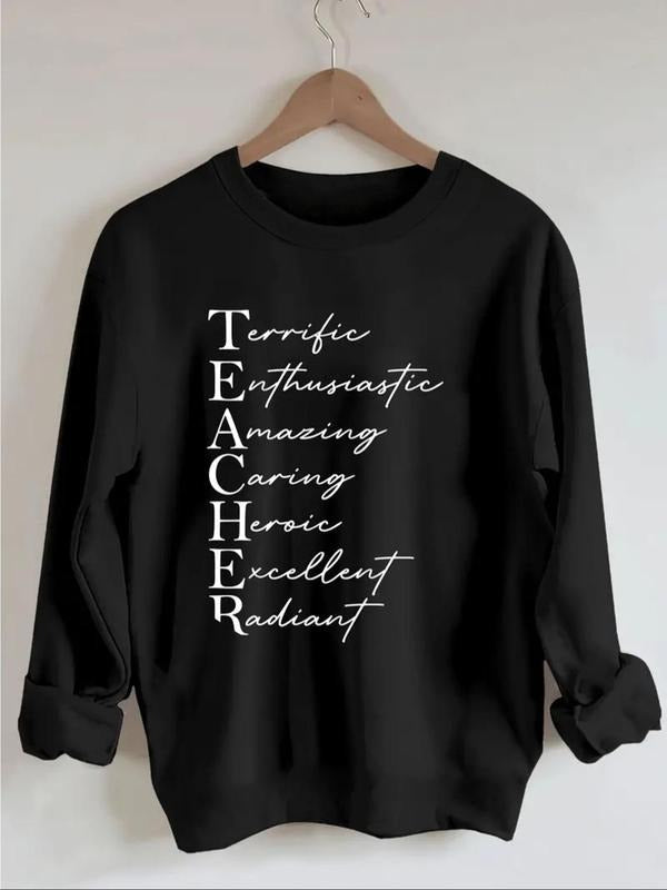 Letter Print Drop Shoulder Casual Round Neck Fall - Adult & Kids T-Shirts, Sweatshirts & Hoodies apparel design preview 1