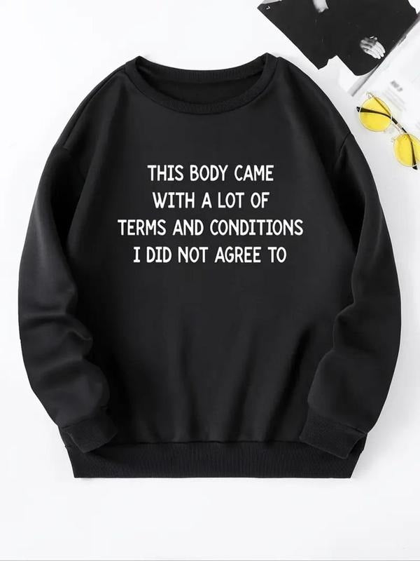 Letter Print Drop Shoulder Casual Round Neck Fall - Adult & Kids T-Shirts, Sweatshirts & Hoodies apparel design preview 1