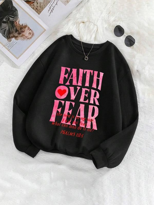 Letter Print Drop Shoulder Casual Round Neck Fall - Adult & Kids T-Shirts, Sweatshirts & Hoodies apparel design preview 1