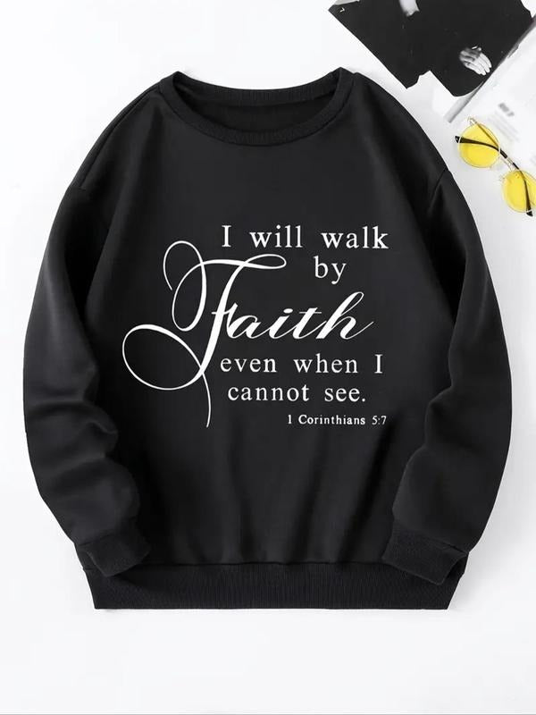 Letter Print Drop Shoulder Casual Round Neck Fall - Adult & Kids T-Shirts, Sweatshirts & Hoodies apparel design preview 1