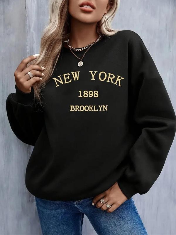 Letter Print Drop Shoulder Casual Round Neck Fall - Adult & Kids T-Shirts, Sweatshirts & Hoodies apparel design preview 1