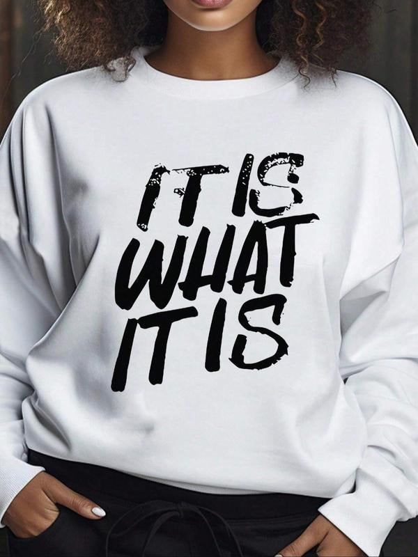 Letter Print Drop Shoulder Casual Round Neck Fall - Adult & Kids T-Shirts, Sweatshirts & Hoodies apparel design preview 1