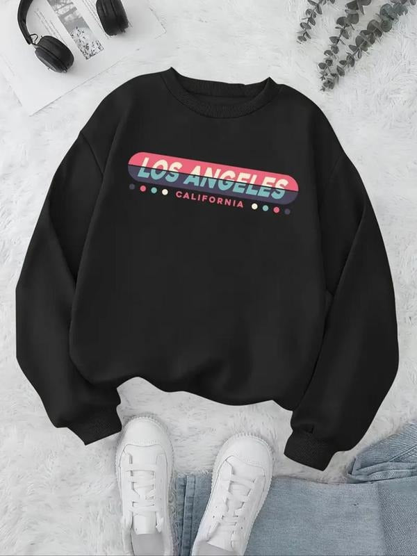 Letter Print Drop Shoulder Casual Round Neck Fall - Adult & Kids T-Shirts, Sweatshirts & Hoodies apparel design preview 1