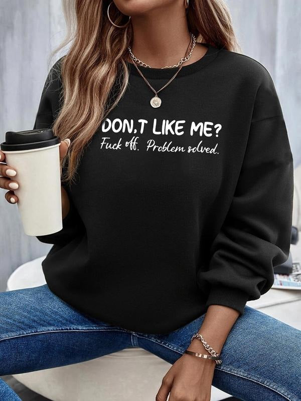 Letter Print Drop Shoulder Casual Round Neck Fall - Adult & Kids T-Shirts, Sweatshirts & Hoodies apparel design preview 1