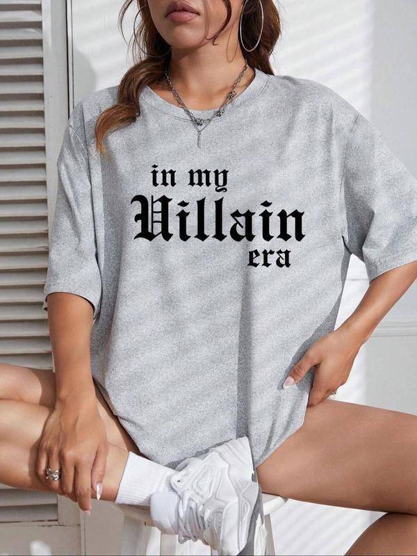 Letter Print Drop Shoulder Casual Half Sleeve Round - Adult & Kids T-Shirts, Sweatshirts & Hoodies apparel design preview 1