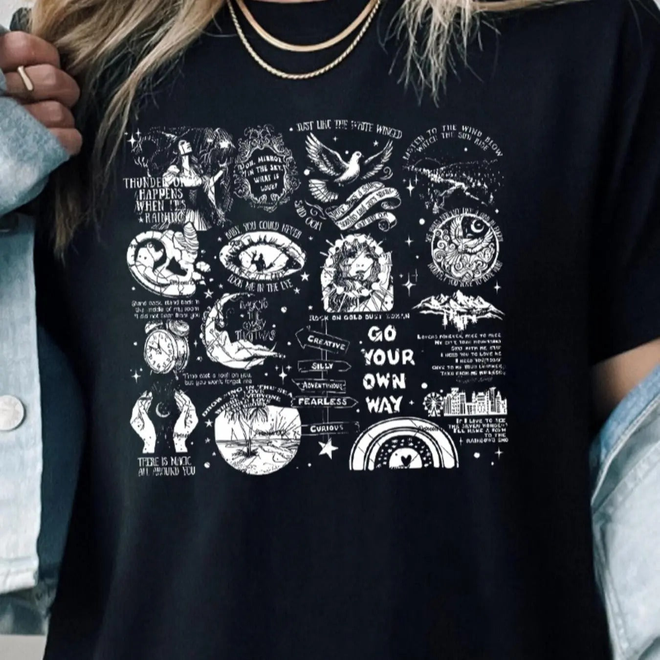 Letter Print Drop Shoulder Casual Half Sleeve Round - Adult & Kids T-Shirts, Sweatshirts & Hoodies apparel design preview 1