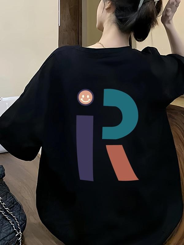 Letter Print Drop Shoulder Casual Half Sleeve Round - Adult & Kids T-Shirts, Sweatshirts & Hoodies apparel design preview 1