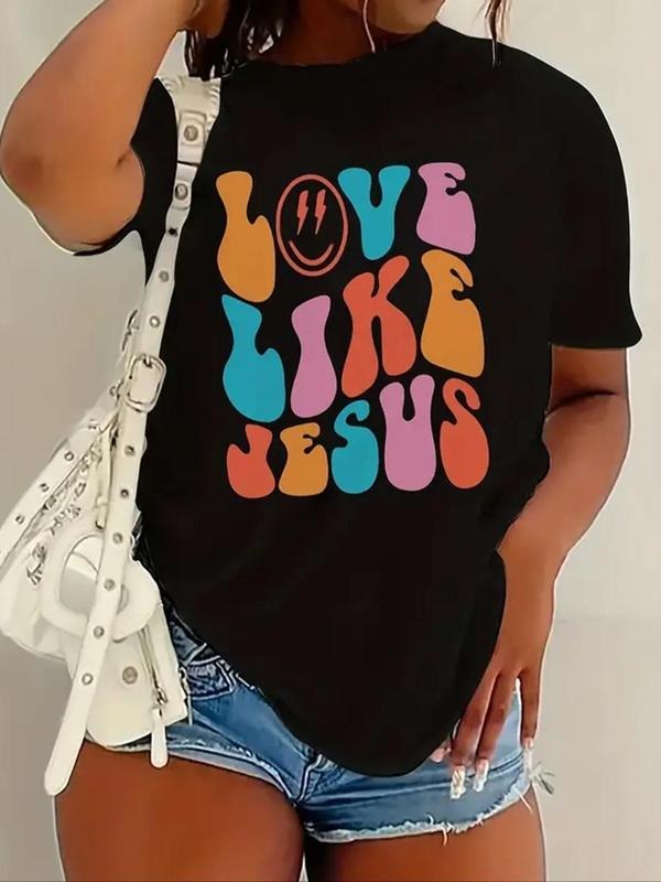 Letter Print Drop Shoulder Casual Short Sleeve Round - Adult & Kids T-Shirts, Sweatshirts & Hoodies apparel design preview 1