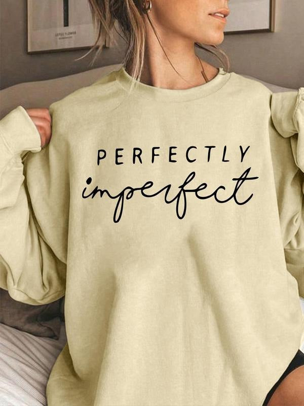 Letter Print Drop Shoulder Thermal Lined Casual Round - Adult & Kids T-Shirts, Sweatshirts & Hoodies apparel design preview 1
