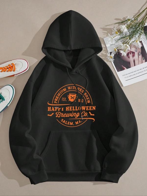 Letter Print Casual Drawstring Pocket Hooded Daily - Adult & Kids T-Shirts, Sweatshirts & Hoodies apparel design preview 1
