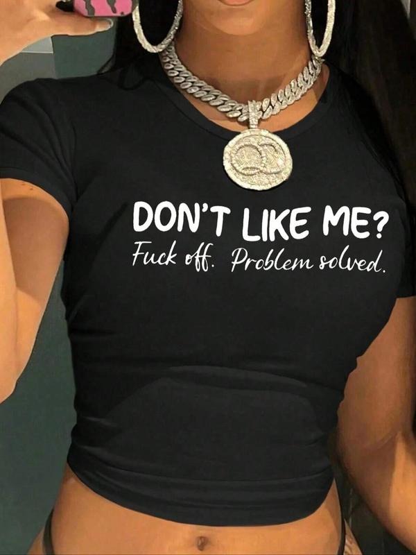 Letter Print Round Neck Crop Casual Crew Short Sleeve - Adult & Kids T-Shirts, Sweatshirts & Hoodies apparel design preview 1