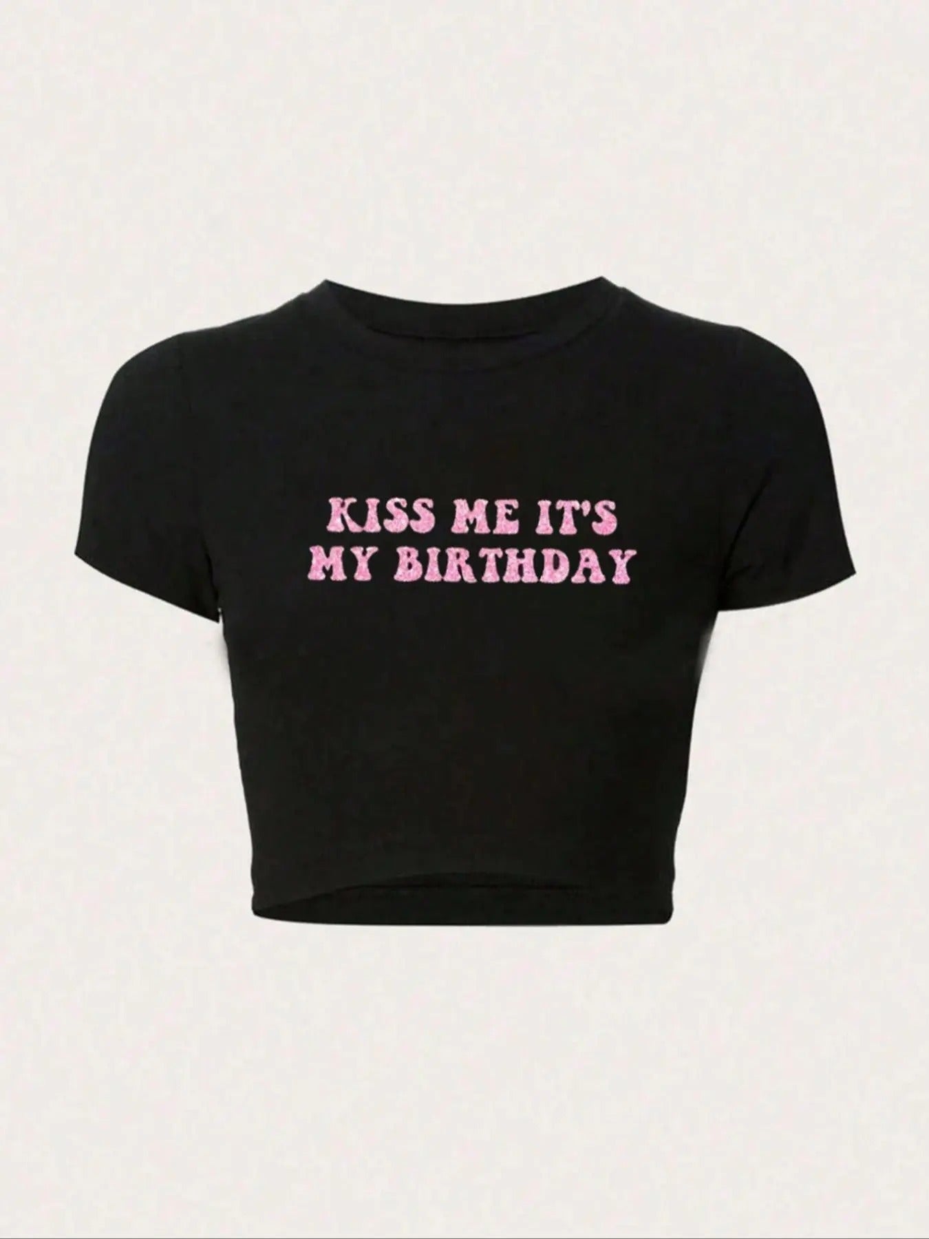 Letter Print Round Neck Crop Vintage Casual Short - Adult & Kids T-Shirts, Sweatshirts & Hoodies apparel design preview 1