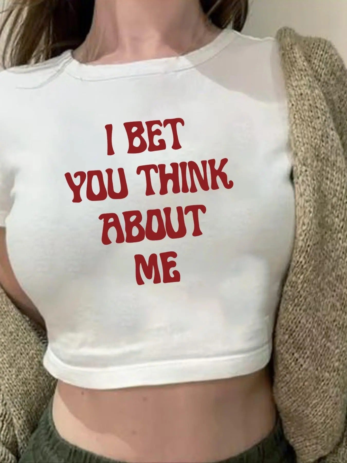 Letter Print Round Neck Crop Vintage Casual Short - Adult & Kids T-Shirts, Sweatshirts & Hoodies apparel design preview 1