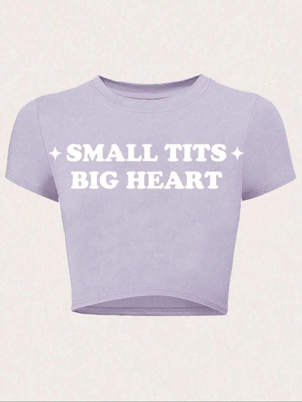 Letter Print Round Neck Crop Y2K Casual Slogan Crew - Adult & Kids T-Shirts, Sweatshirts & Hoodies apparel design preview 1