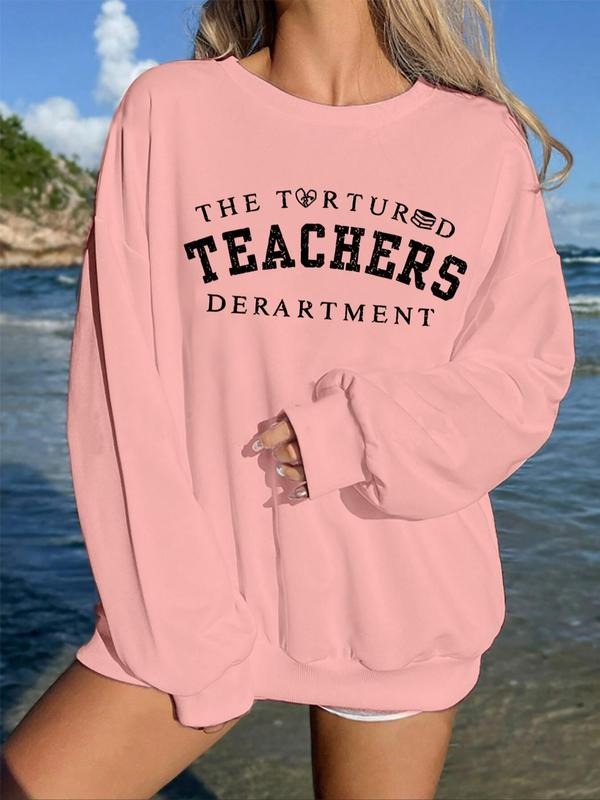 Letter Print Round Neck Drop Shoulder Casual Regular - Adult & Kids T-Shirts, Sweatshirts & Hoodies apparel design preview 1