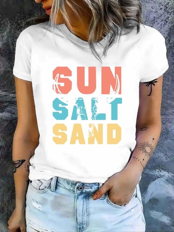 Letter Print Round Neck Short Sleeve Daily Summer - Adult & Kids T-Shirts, Sweatshirts & Hoodies apparel design preview 1