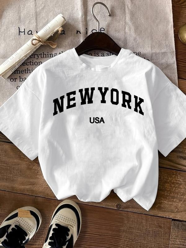 Letter Print Round Neck Short Casual Sleeve Crew - Adult & Kids T-Shirts, Sweatshirts & Hoodies apparel design preview 1