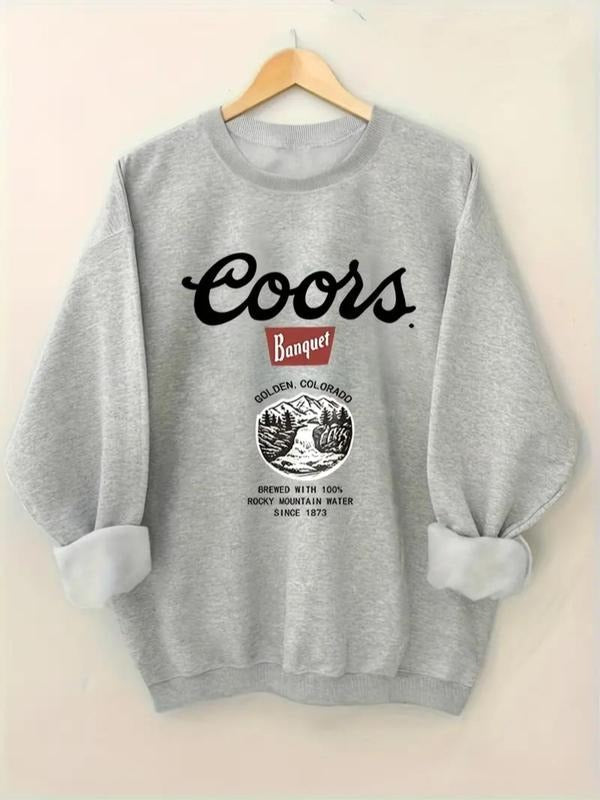 Letter Print Round Neck 1 Count Casual Crew Fall - Adult & Kids T-Shirts, Sweatshirts & Hoodies apparel design preview 1