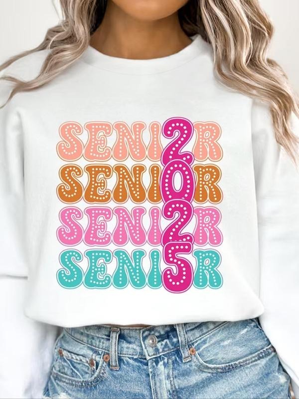 Letter Print Round Neck Casual Crew Fall Winter - Adult & Kids T-Shirts, Sweatshirts & Hoodies apparel design preview 1