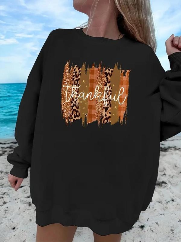 Letter Print Round Neck Casual Crew Fall Winter - Adult & Kids T-Shirts, Sweatshirts & Hoodies apparel design preview 1