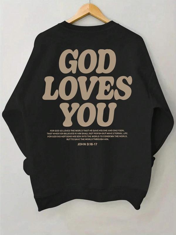 Letter Print Round Neck Casual Crew Fall Winter - Adult & Kids T-Shirts, Sweatshirts & Hoodies apparel design preview 1