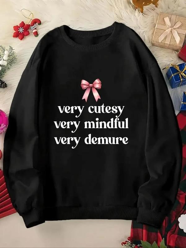 Letter Print Round Neck Casual Crew Fall Winter - Adult & Kids T-Shirts, Sweatshirts & Hoodies apparel design preview 1