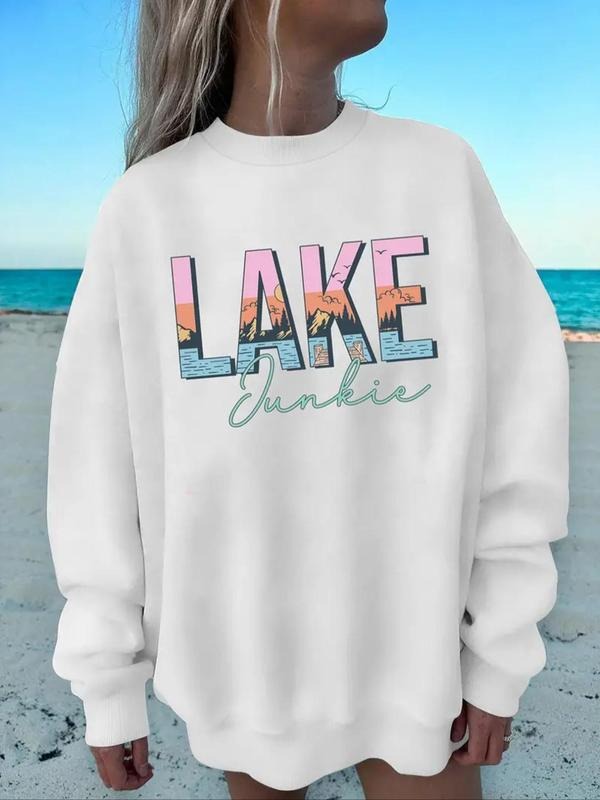 Letter Print Round Neck Casual Crew Fall Winter - Adult & Kids T-Shirts, Sweatshirts & Hoodies apparel design preview 1