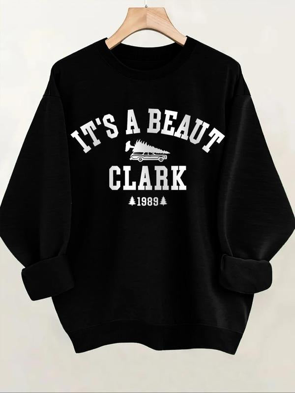 Letter Print Round Neck Casual Crew Spring Fall Top - Adult & Kids T-Shirts, Sweatshirts & Hoodies apparel design preview 1