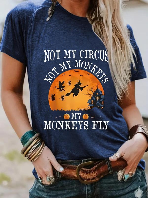 Letter Print Round Neck Casual Halloween Short Sleeve - Adult & Kids T-Shirts, Sweatshirts & Hoodies apparel design preview 1