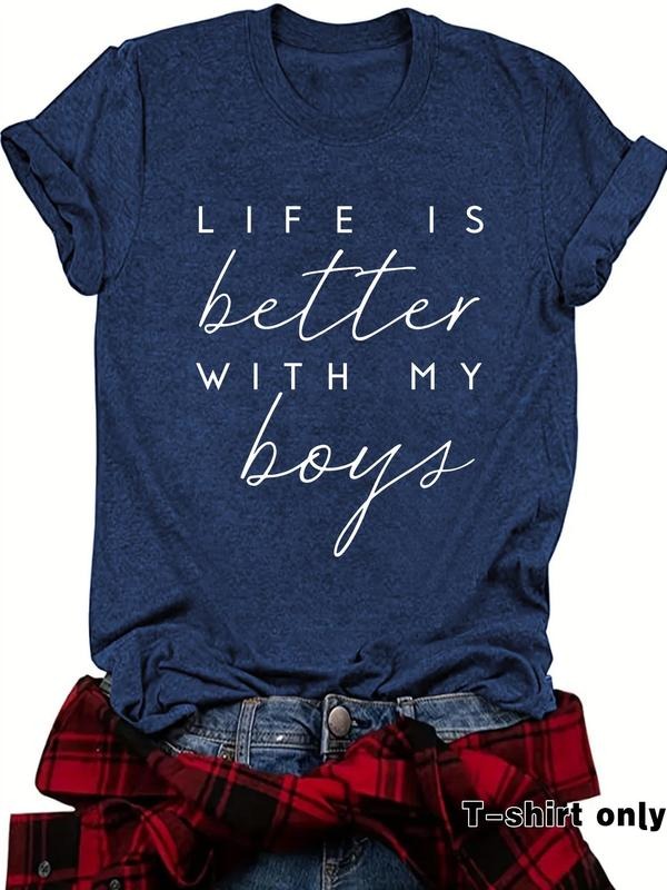 Letter Print Round Neck Casual Short Sleeve Crew - Adult & Kids T-Shirts, Sweatshirts & Hoodies apparel design preview 1