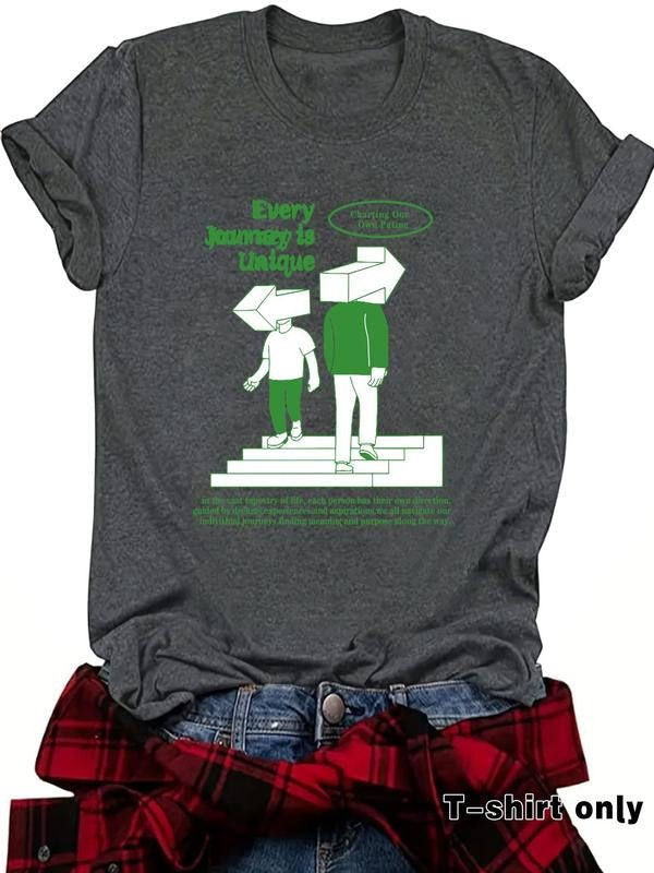 Letter Print Round Neck Casual Short Sleeve Crew - Adult & Kids T-Shirts, Sweatshirts & Hoodies apparel design preview 1