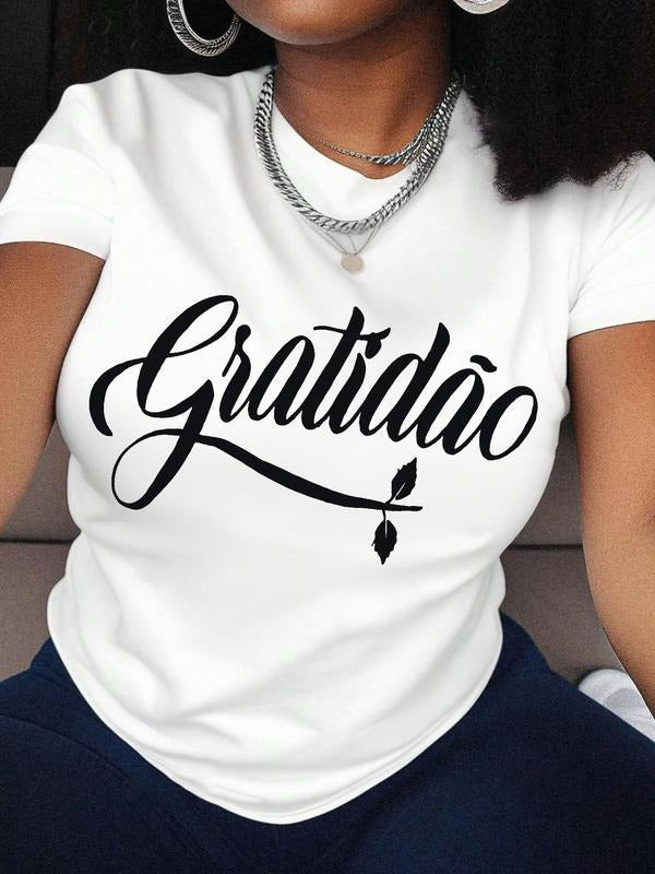 Letter Print Round Neck Casual Short Sleeve Crew - Adult & Kids T-Shirts, Sweatshirts & Hoodies apparel design preview 1