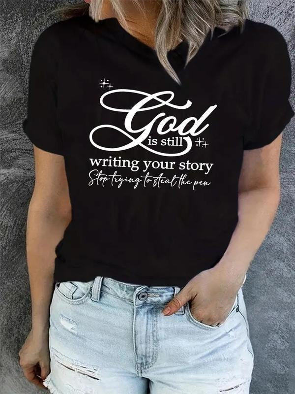 Letter Print Round Neck Casual Short Sleeve Crew - Adult & Kids T-Shirts, Sweatshirts & Hoodies apparel design preview 1