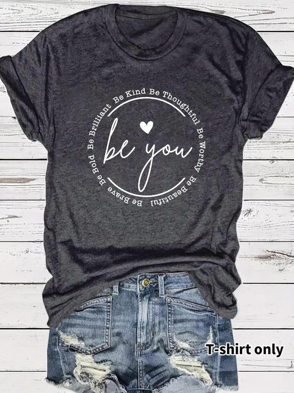 Letter Print Round Neck Casual Short Sleeve Crew - Adult & Kids T-Shirts, Sweatshirts & Hoodies apparel design preview 1