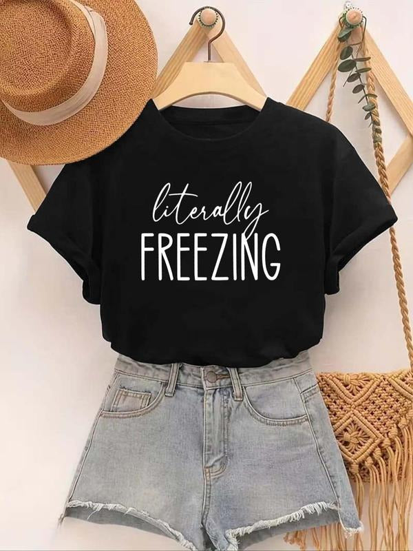 Letter Print Round Neck Casual Short Sleeve Crew Top - Adult & Kids T-Shirts, Sweatshirts & Hoodies apparel design preview 1