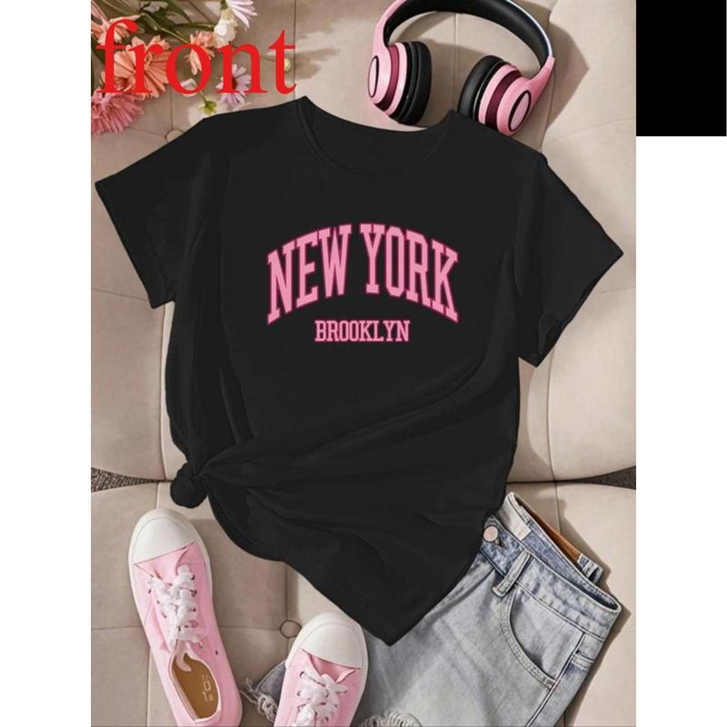 Letter Print Round Neck Casual Short Sleeve Daily - Adult & Kids T-Shirts, Sweatshirts & Hoodies apparel design preview 1