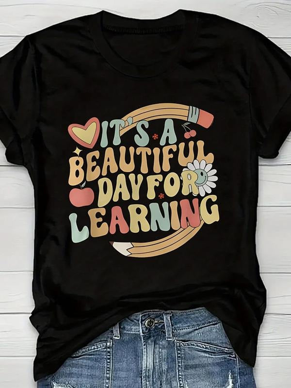 Letter Print Round Neck Casual Short Sleeve Daily All - Adult & Kids T-Shirts, Sweatshirts & Hoodies apparel design preview 1