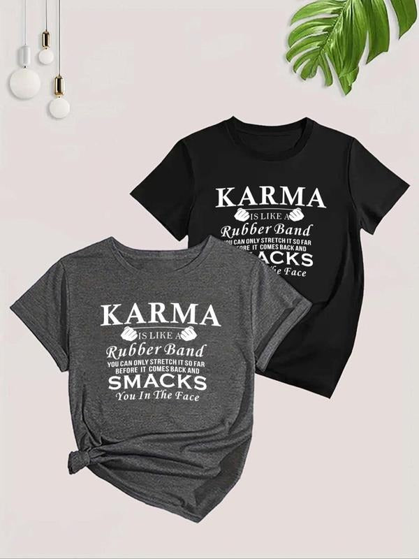 Letter Print Round Neck Casual Short Sleeve Daily - Adult & Kids T-Shirts, Sweatshirts & Hoodies apparel design preview 1